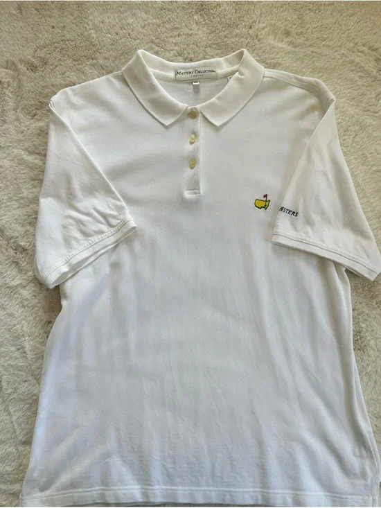 Masters Collection Augusta National Polo White Pima Cotton Classic Golf Shirt XL - Picture 3 of 9